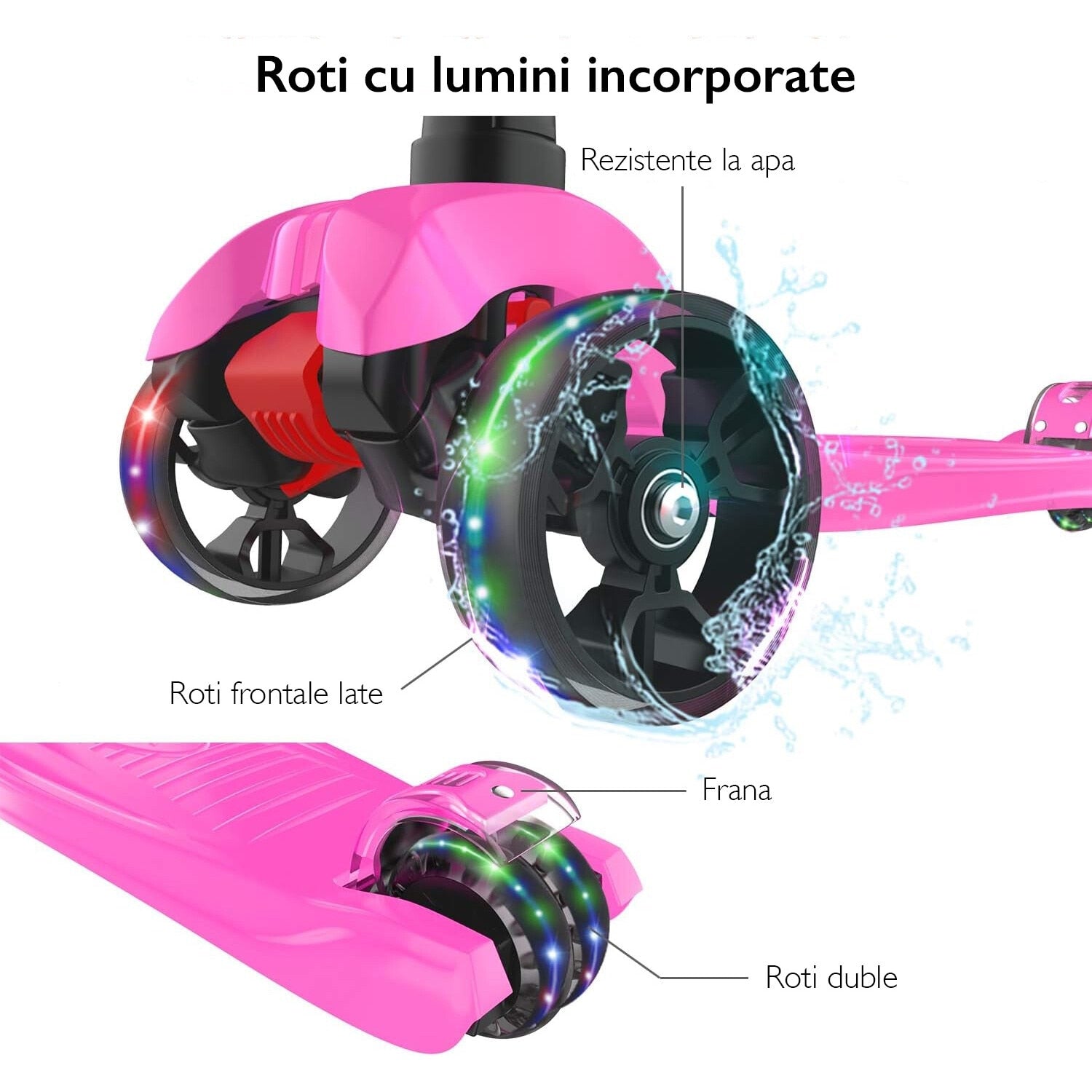 Trotineta Copii KidProtect KidGlider, Roz Trotineta Copii KidProtect KidGlider, Roz